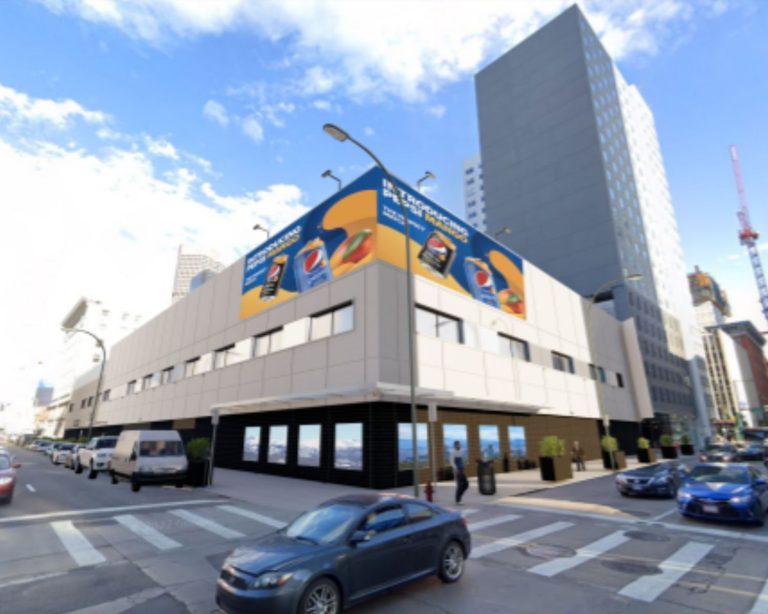 Data Center at 1500 Champa in Denver, Colorado, exterior with cars on the street.