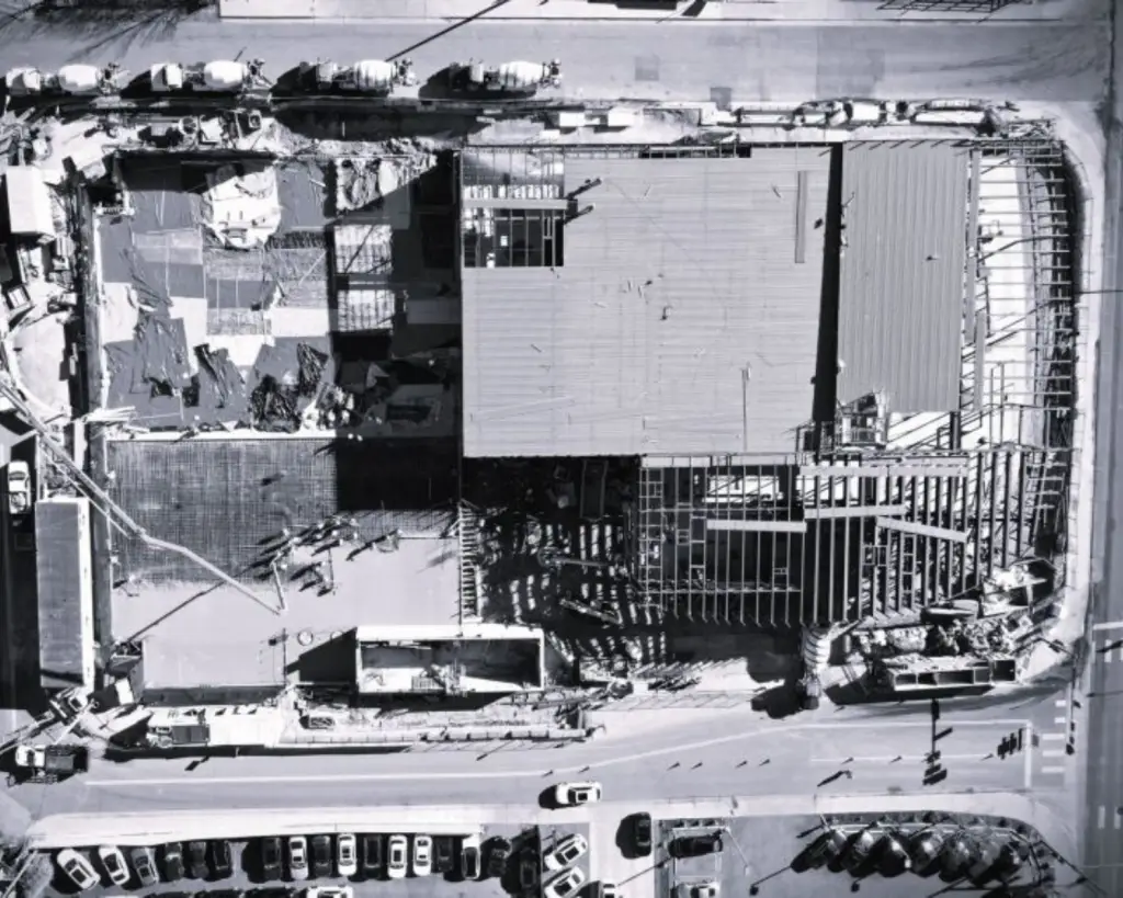 Image of an aerial view of construction in progress.