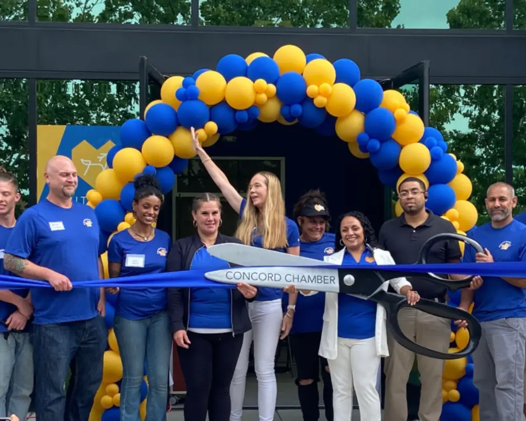 Image of the ribbon cutting at White Pony Express in Concord, California.