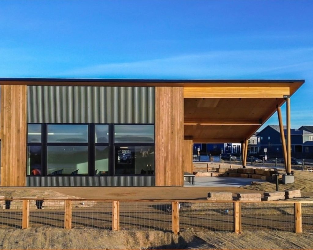 Bluff Lake Nature Center modern exterior.