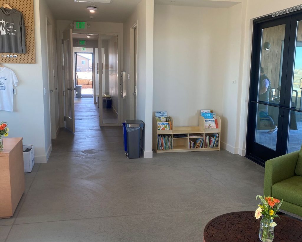 Bluff Lake Nature Center interior space.