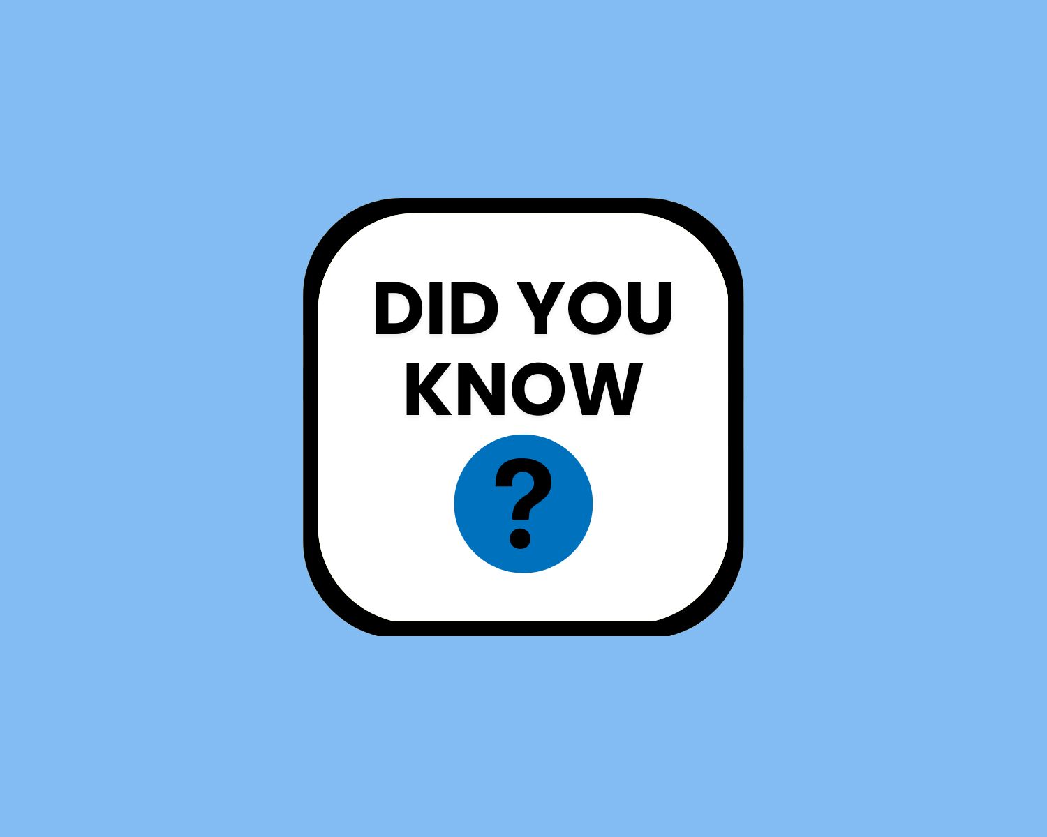 Bold text with DID YOU KNOW on baby blue background.